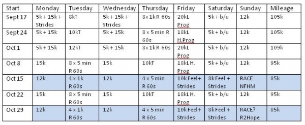 training plan